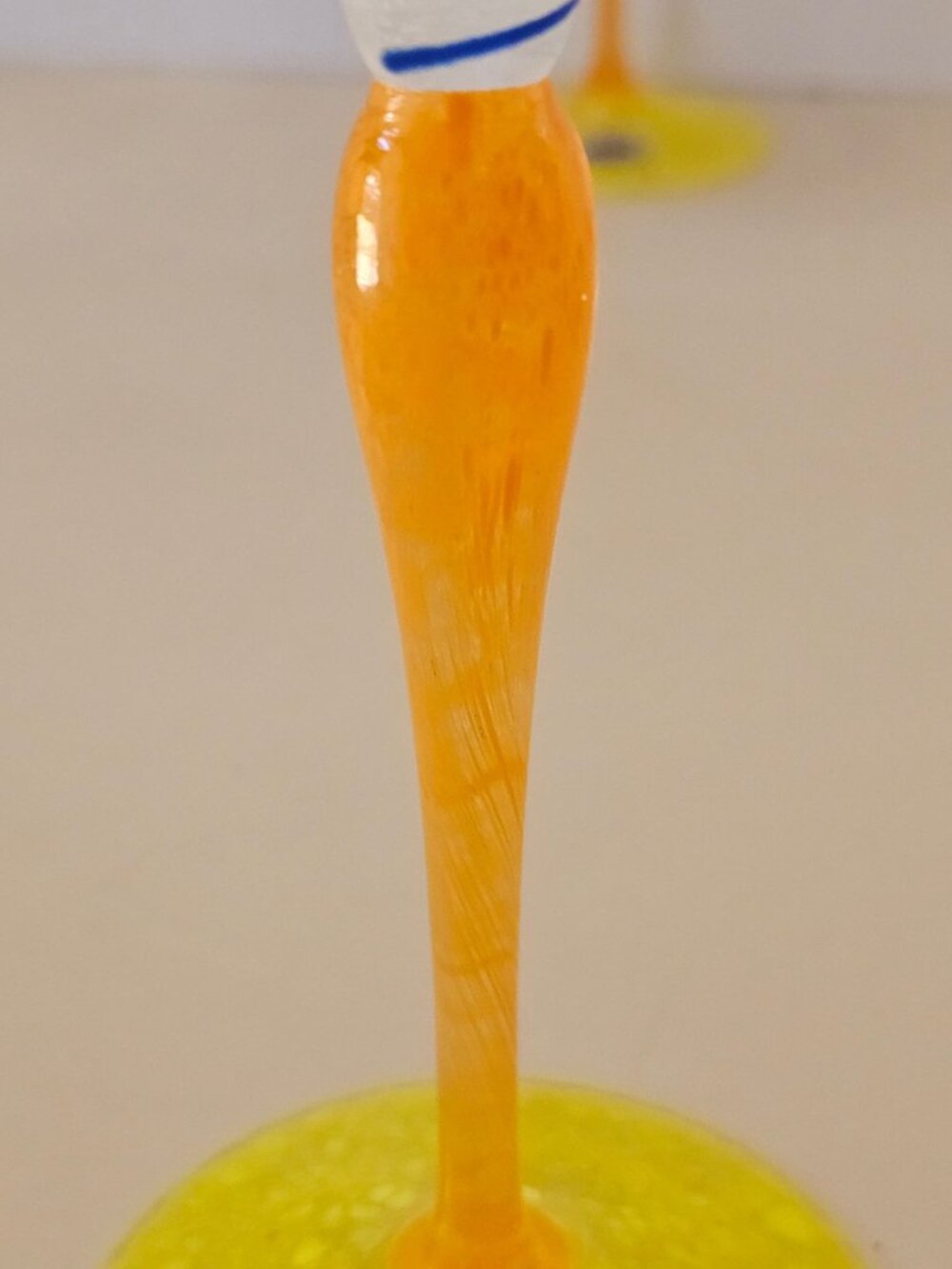 2 Czech Slavia Glassworks Cocktail Glass Post modern art glass vtg Bohemian 8.5 - Picture 9 of 10